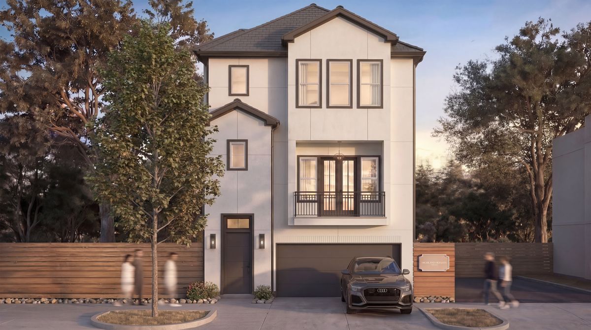 Front elevation at dusk